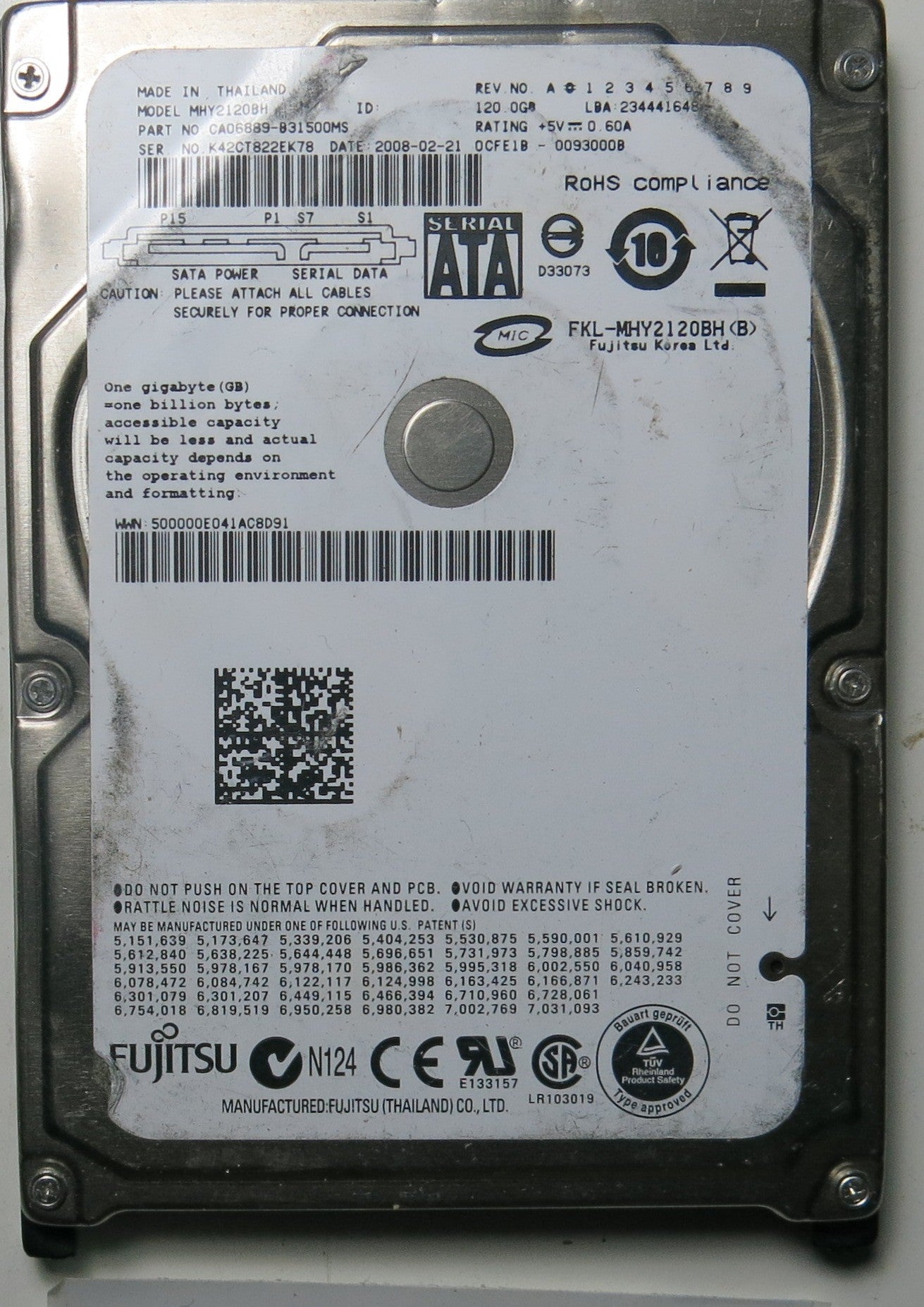 FUJITSU MHY2120BH ,  PCB