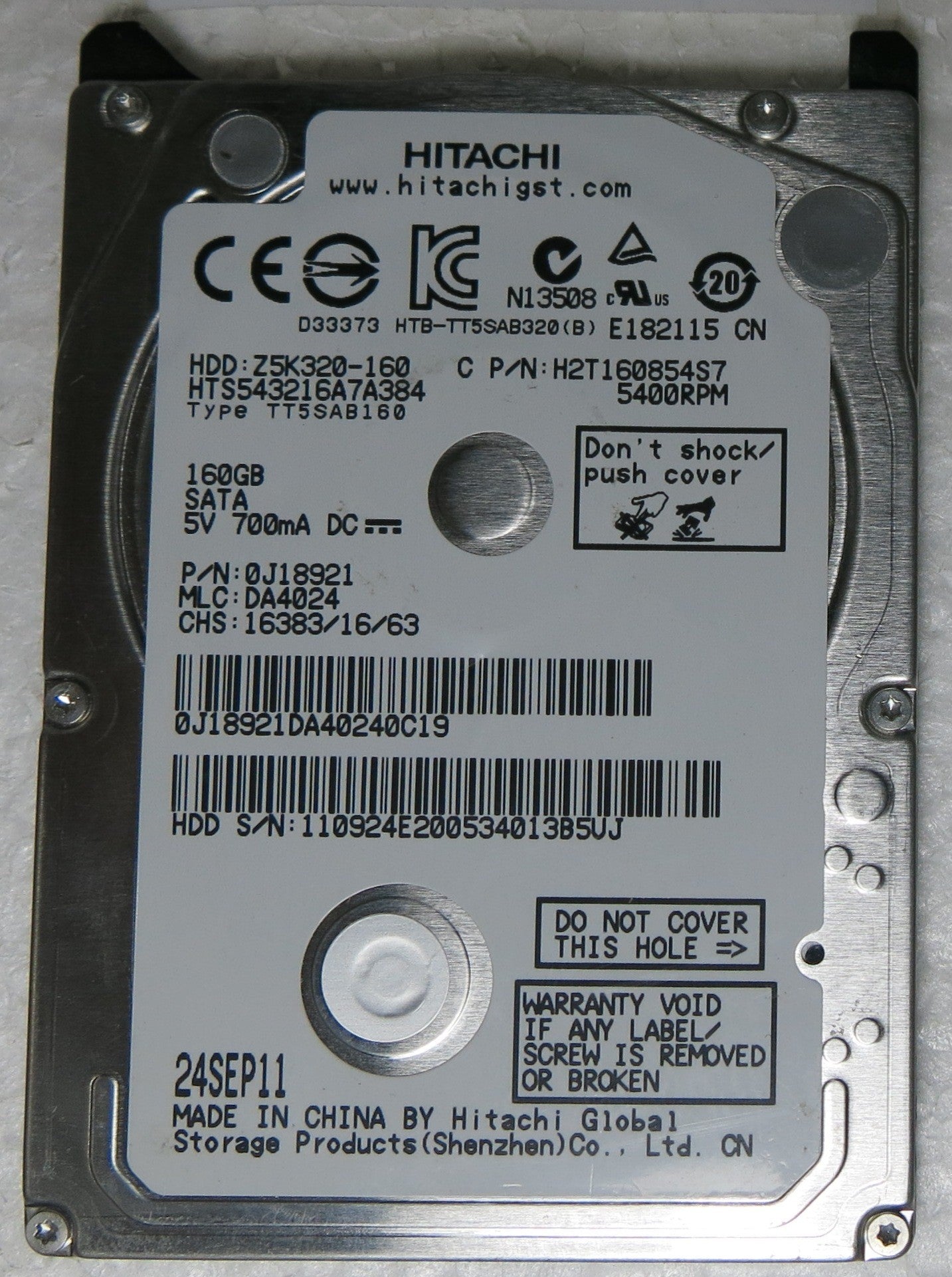 HTS543216A7A384 PN 0J18921 MLC DA4024 220 0A90269 01 PCB