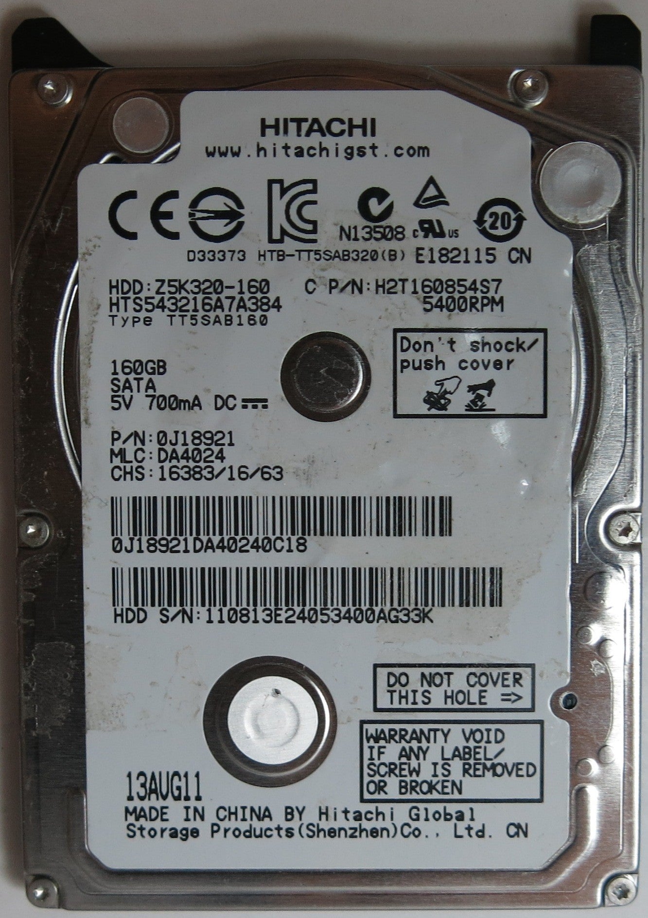 HTS543216A7A384 PN 0J18921 MLC DA4024 220 0A90269 01 PCB