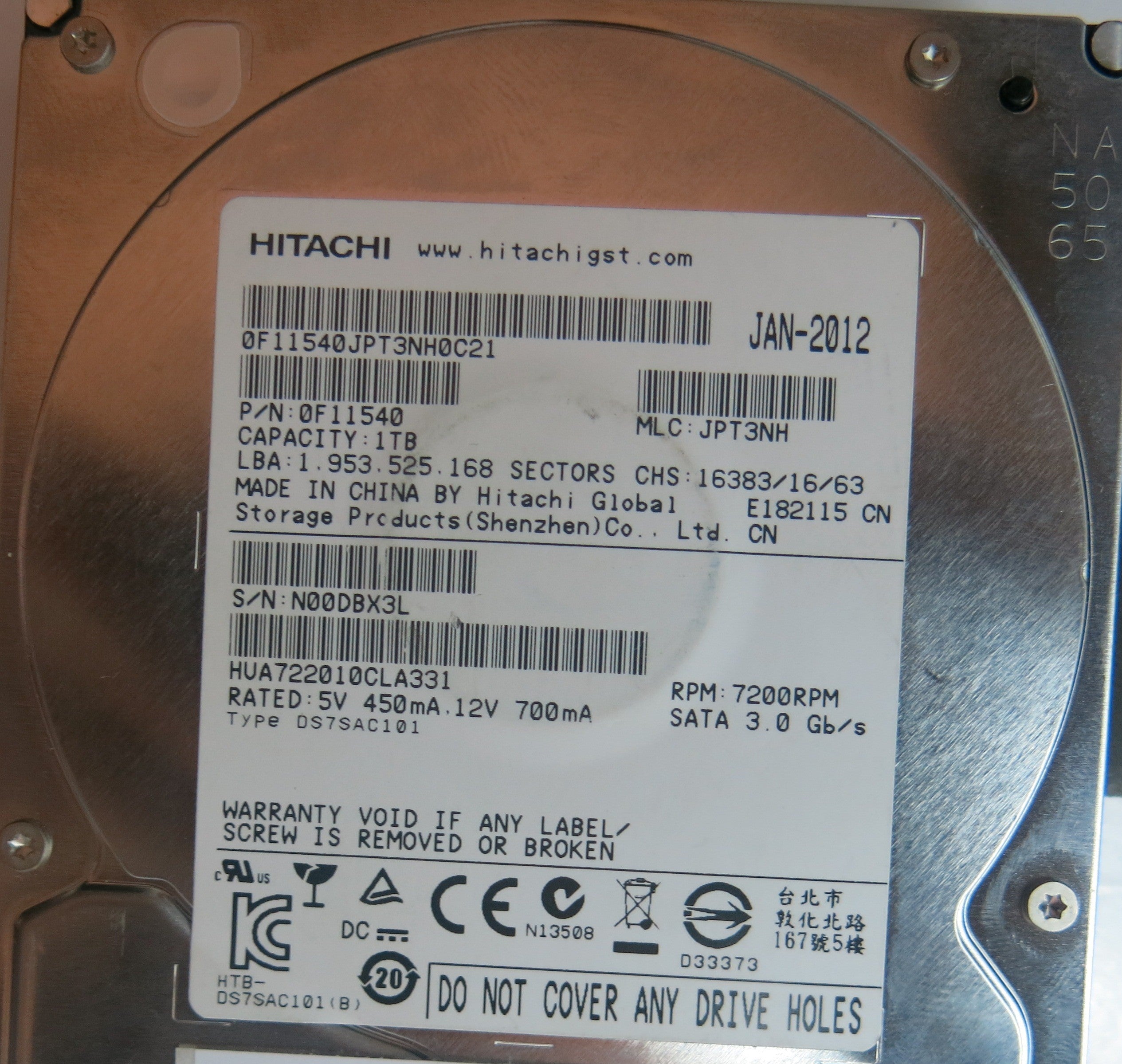 HU722010CLA331, PN 0F11540, MLC JPT3NH 110 0A90188 01 PCB