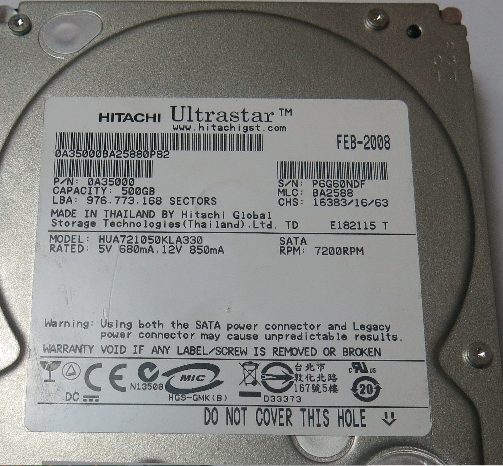 HUA721050KLA330 PN 0A35000 110 0A29636 01 PCB