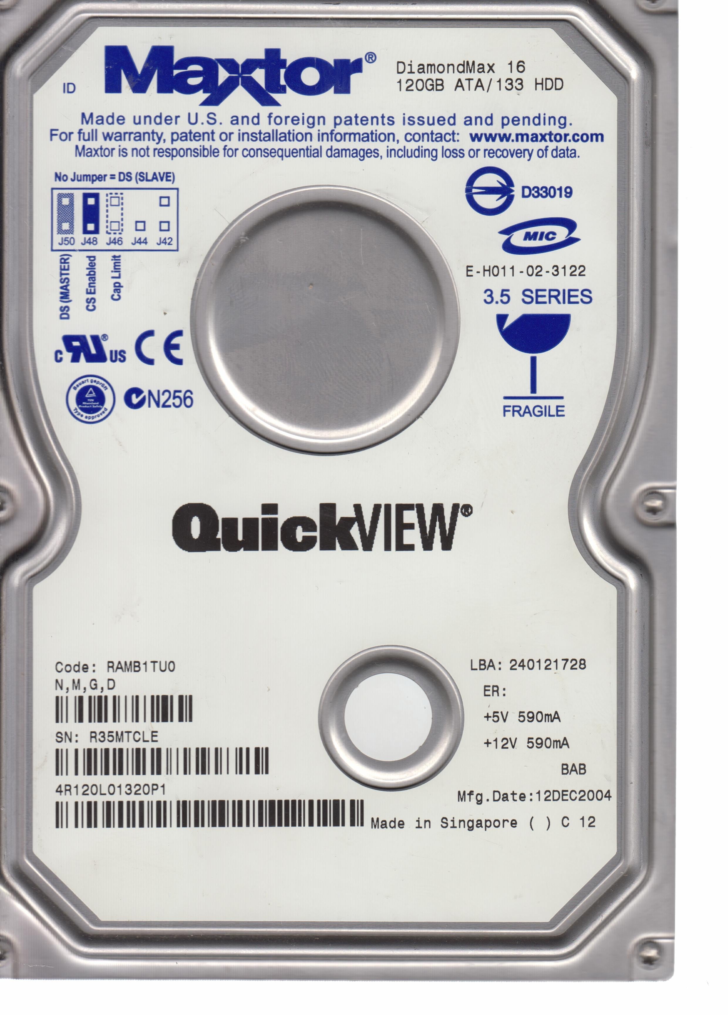 4R120L04R120L0, CODERAMB1TUO N,M,G,D 120 GB 3.5"