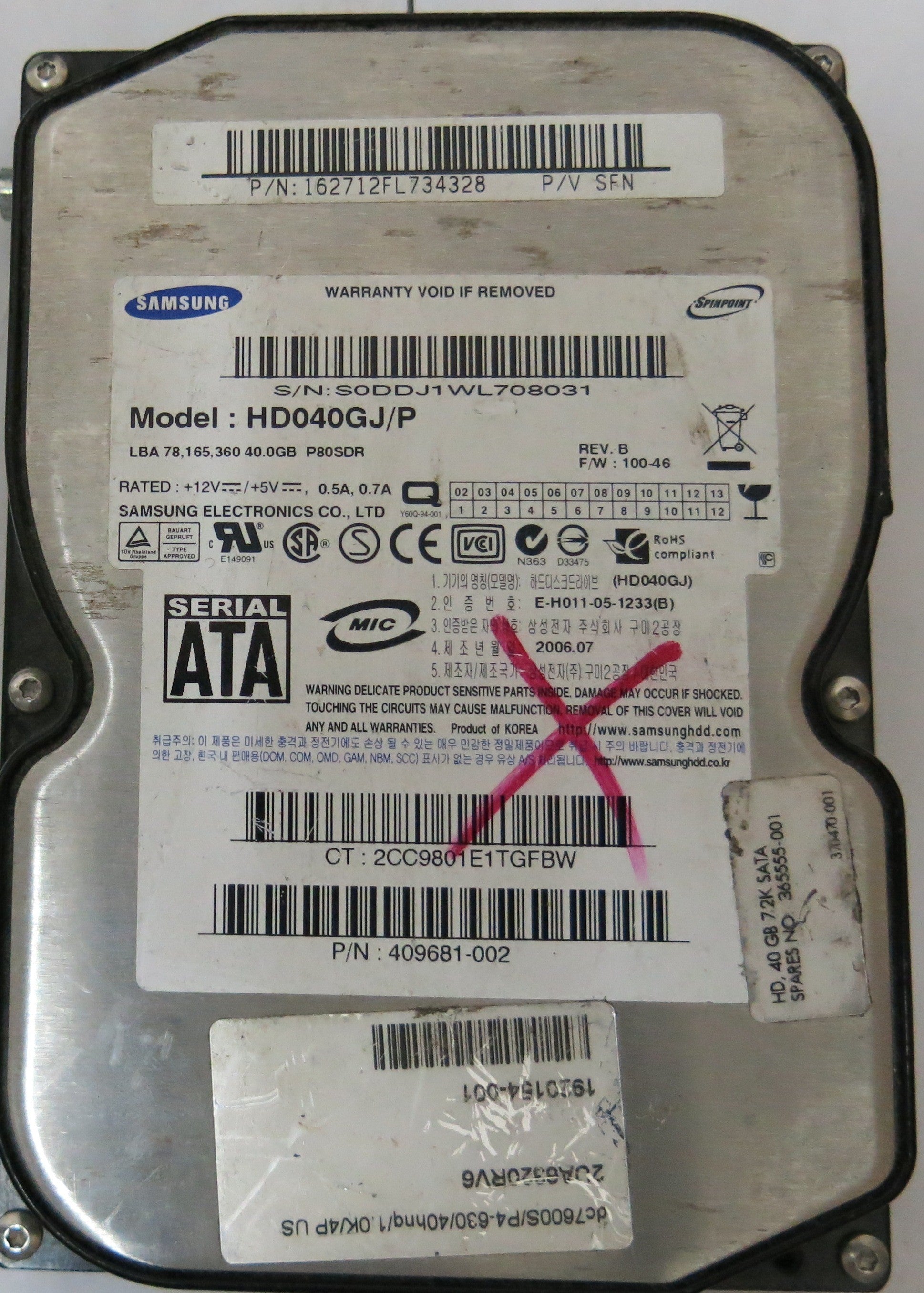 HD040GJ/P,  SERIAL:S0DDJ1WL708031,  40GB 3.5,  PCB:BF41-00108A,