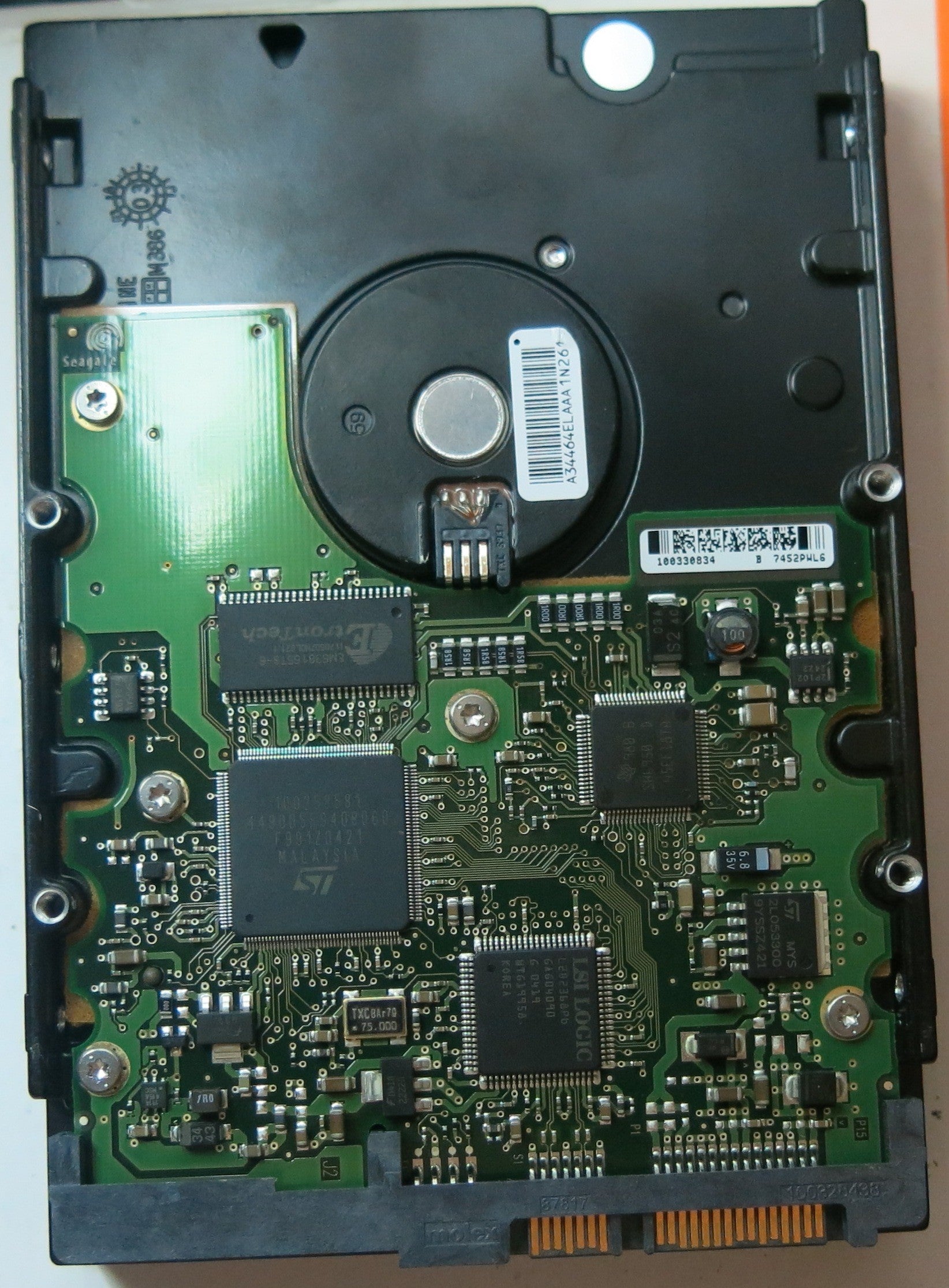 ST340014AS PCB: 100306336 REV A SERIAL NUMBER: 3JX9GPR2 PN 9W2015-033 FW 8.05 40 GB