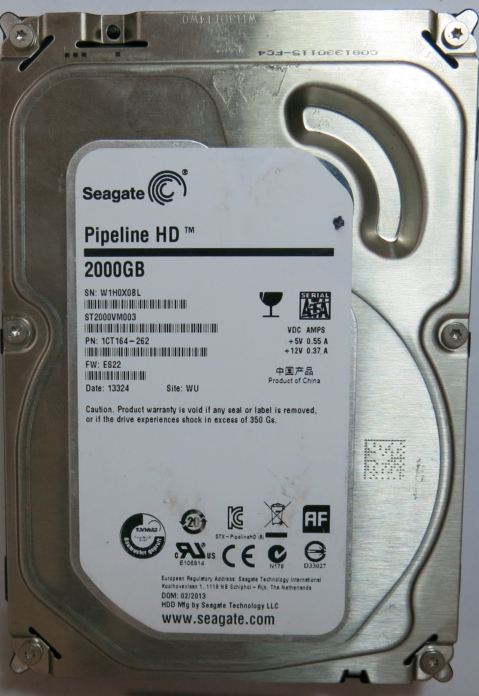 SEAGATE ST3500418AS PN 9SL142'622FW HP34 2000 GB