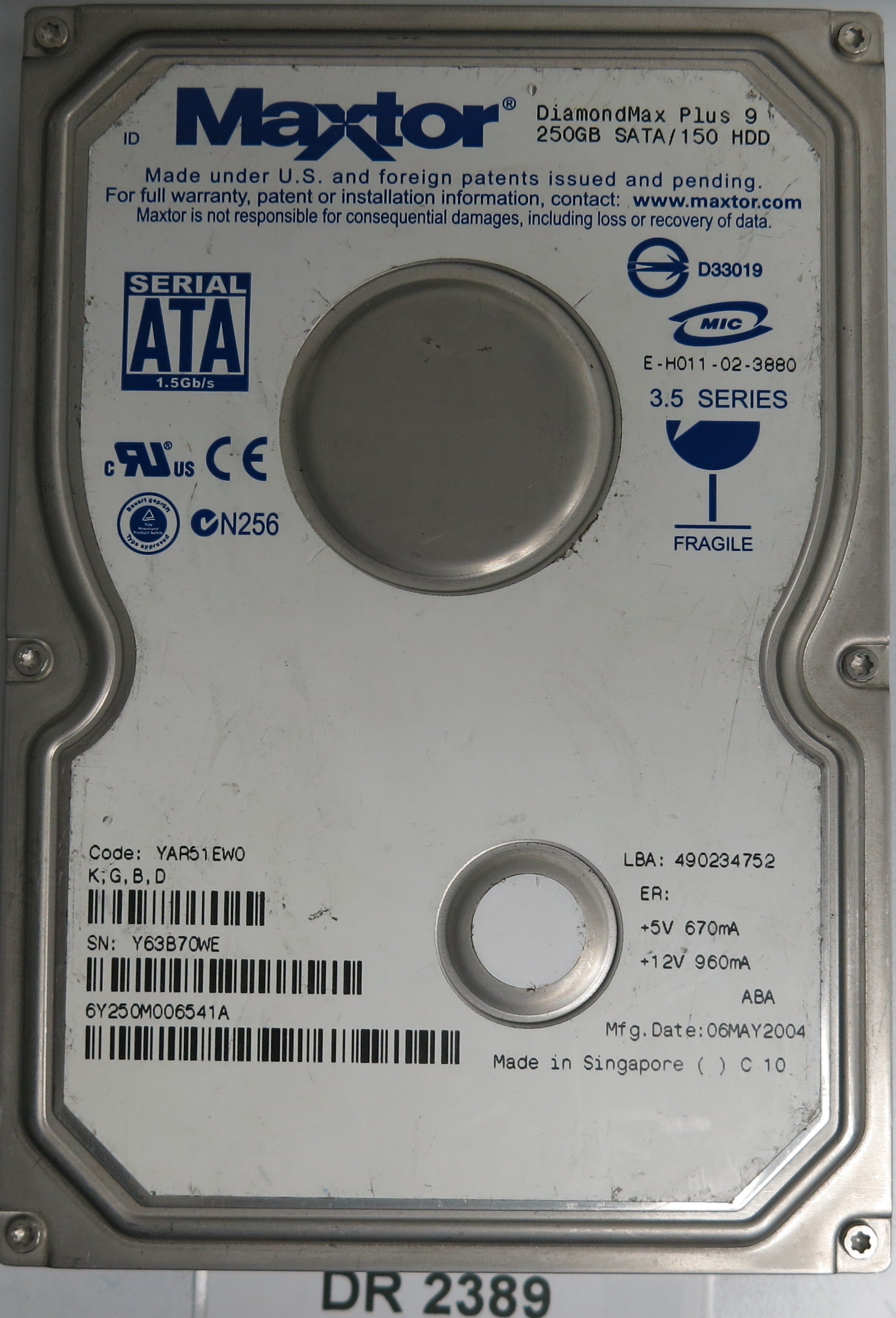 ST380013AS, P/N 9W2812-133 FW 8.12  80 GB 3.5