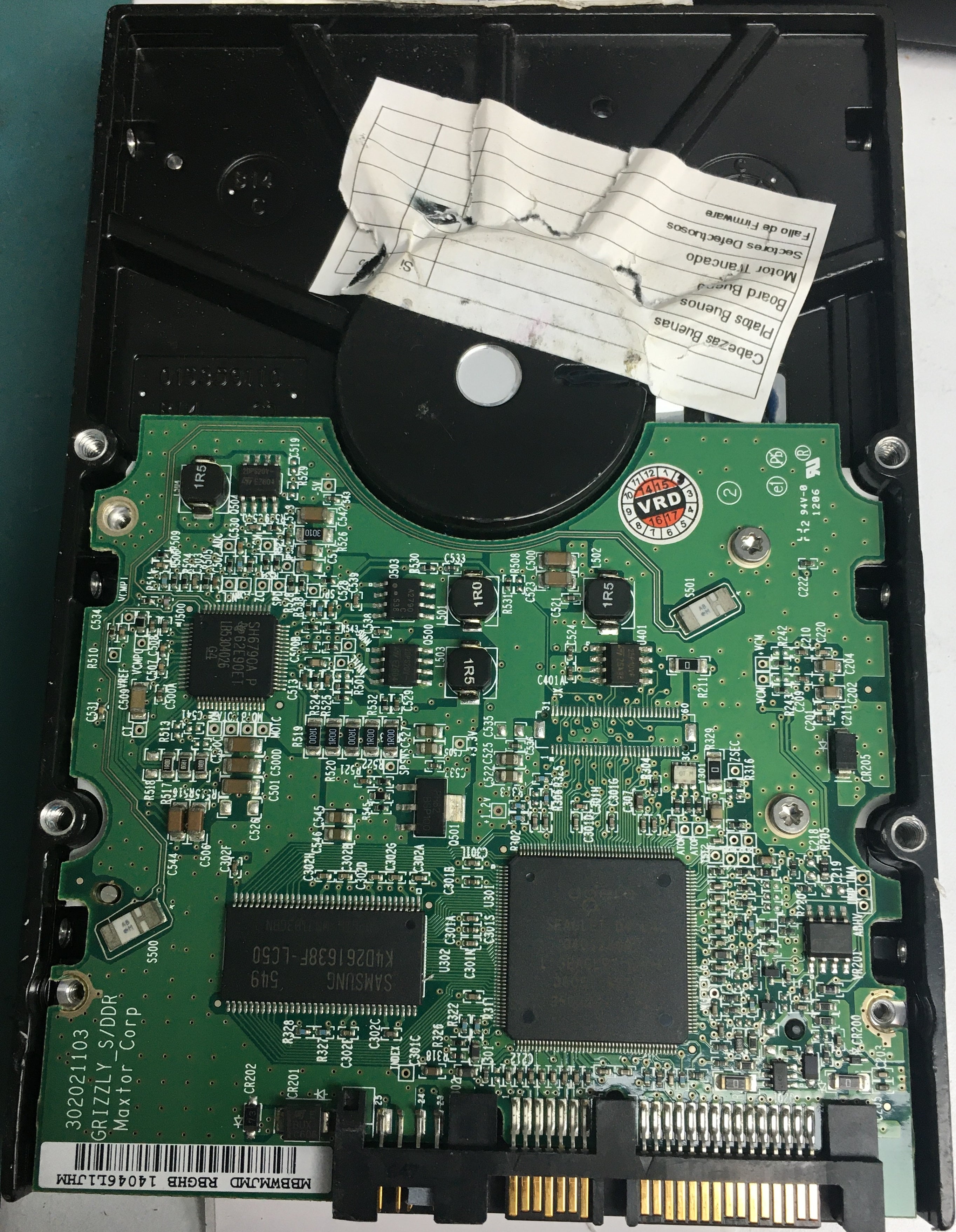7H500F0,  Serial:H816LGMH,  500GB 3.5,  PCB:302021103- REV A
