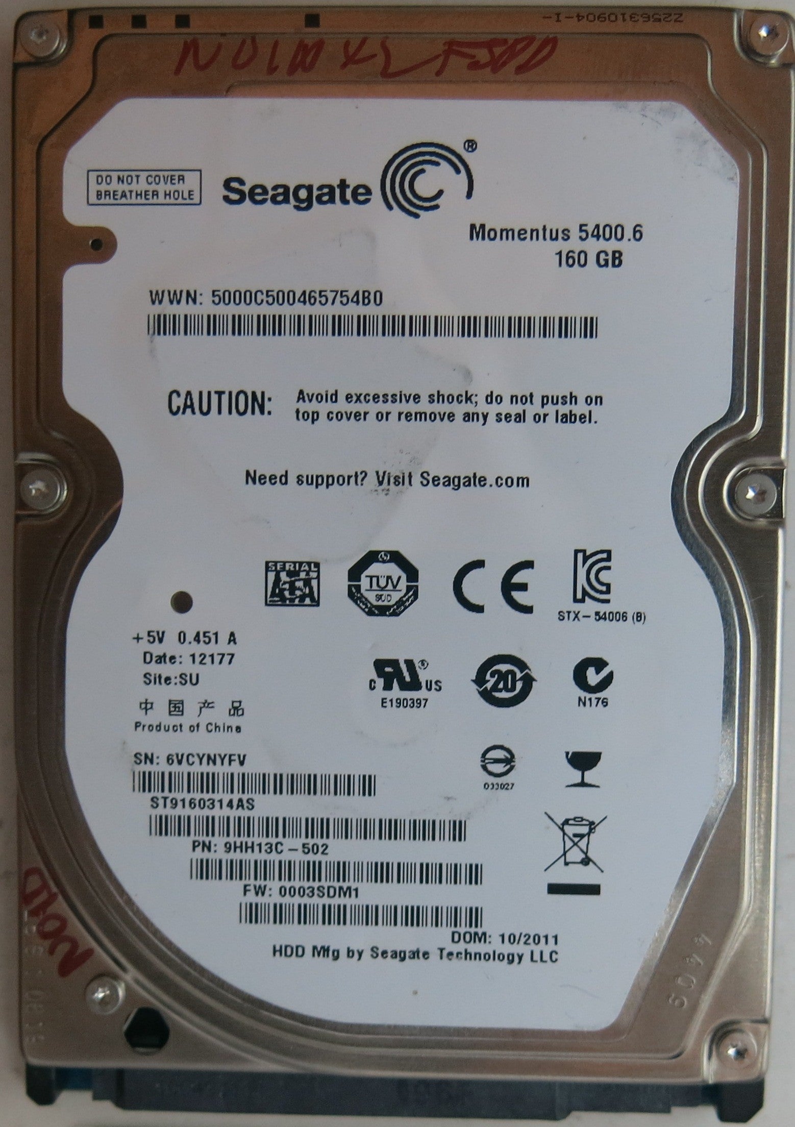 ST9160314AS PN 9HH13C-502FW 0003SDM1 160 GB