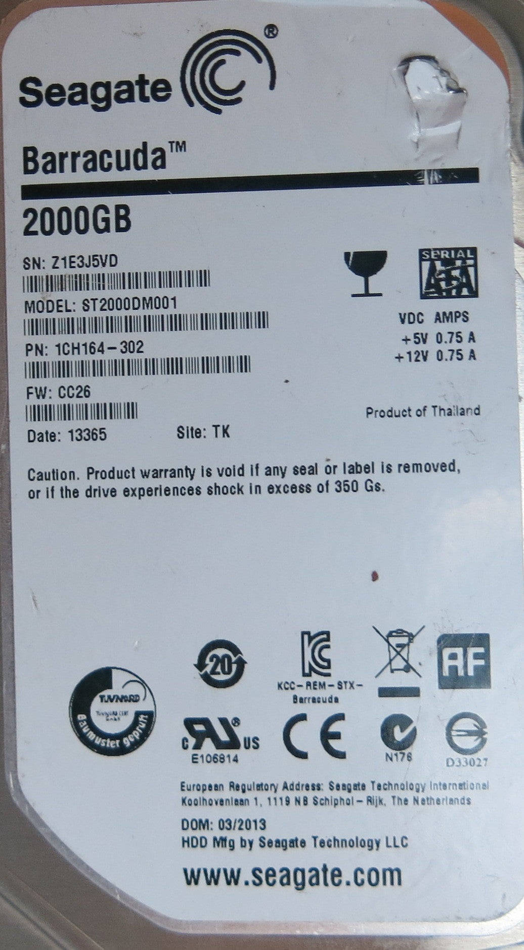 ST2000DM001 FW CC26 100687658 REV C PCB