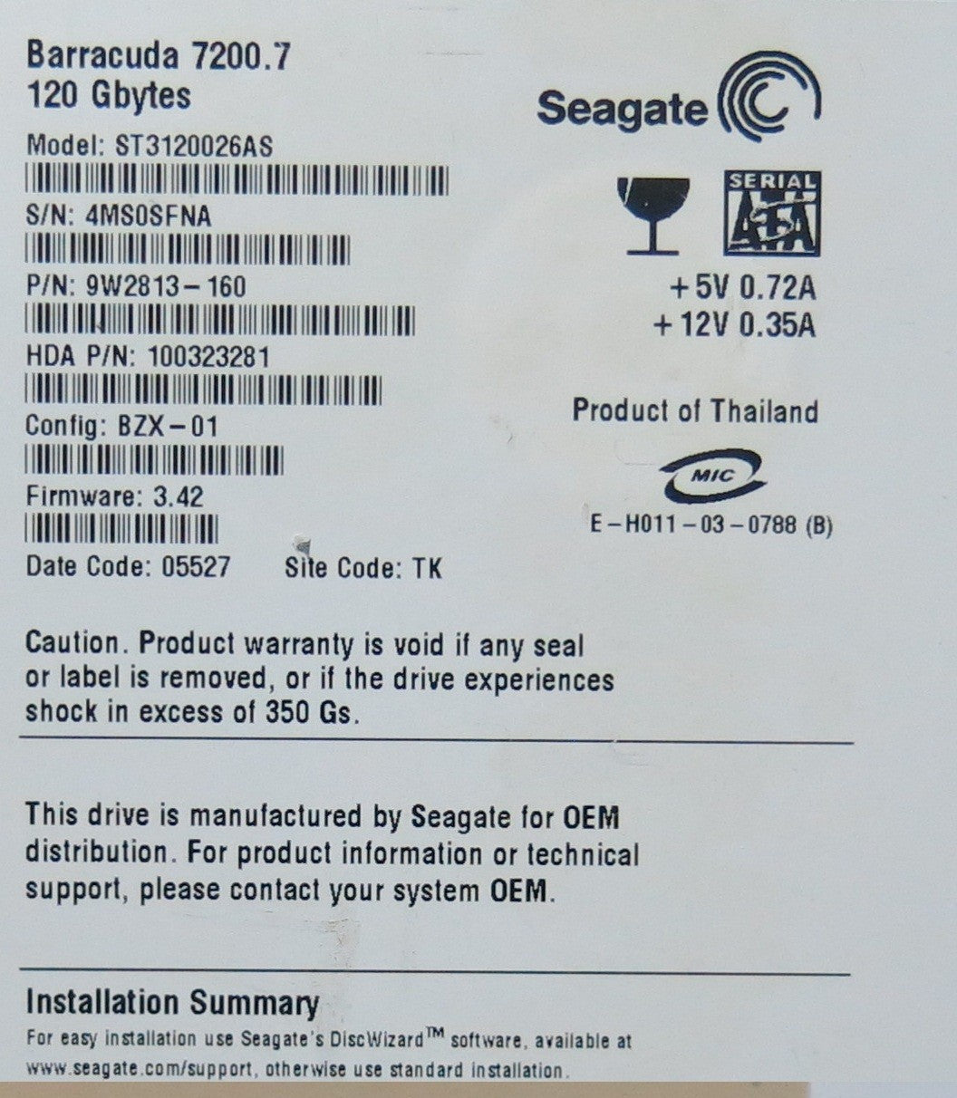 ST3120026AS 100336321 REV A PCB