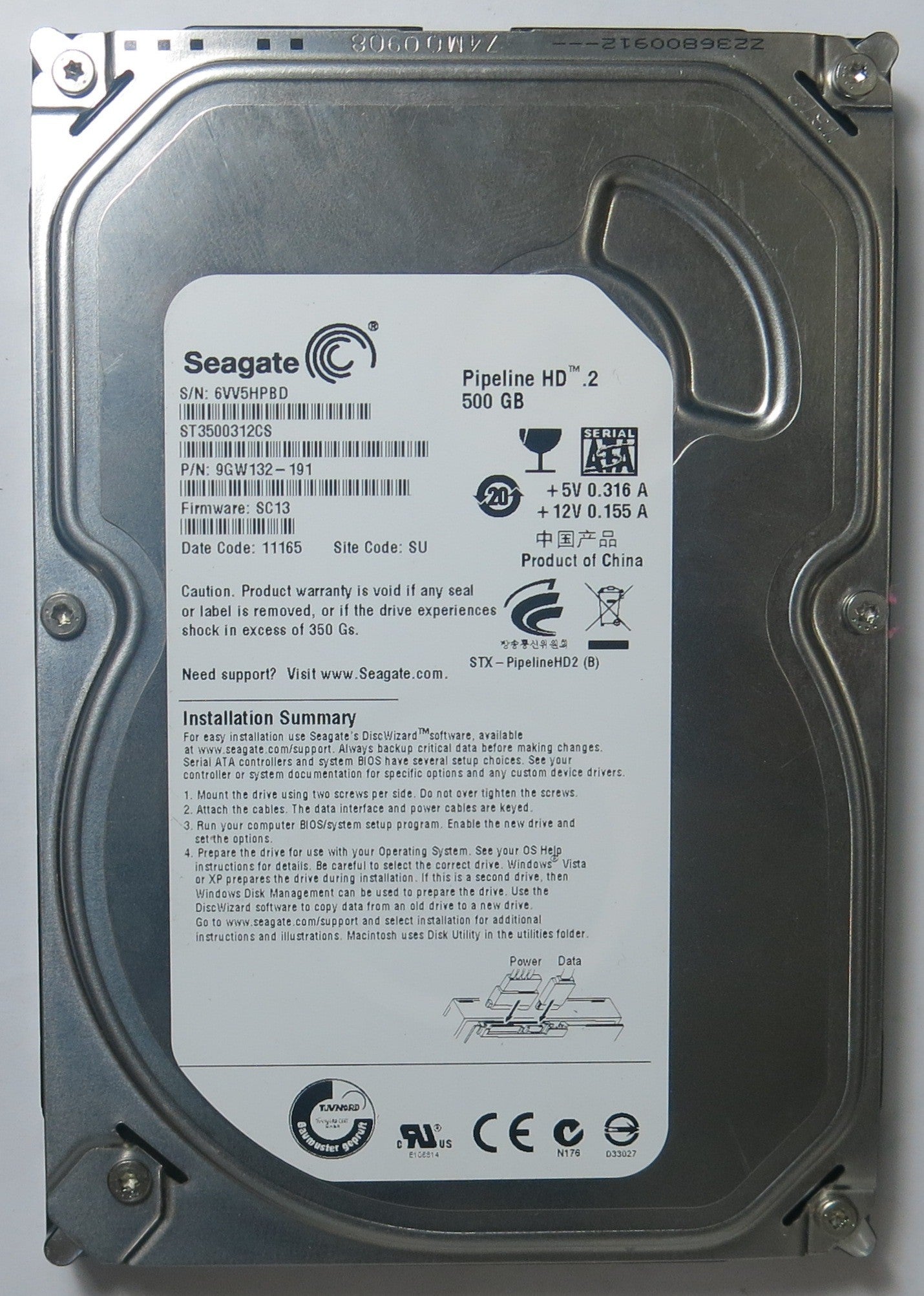 ST3500312CS PN 9GW132-191 FW SC13