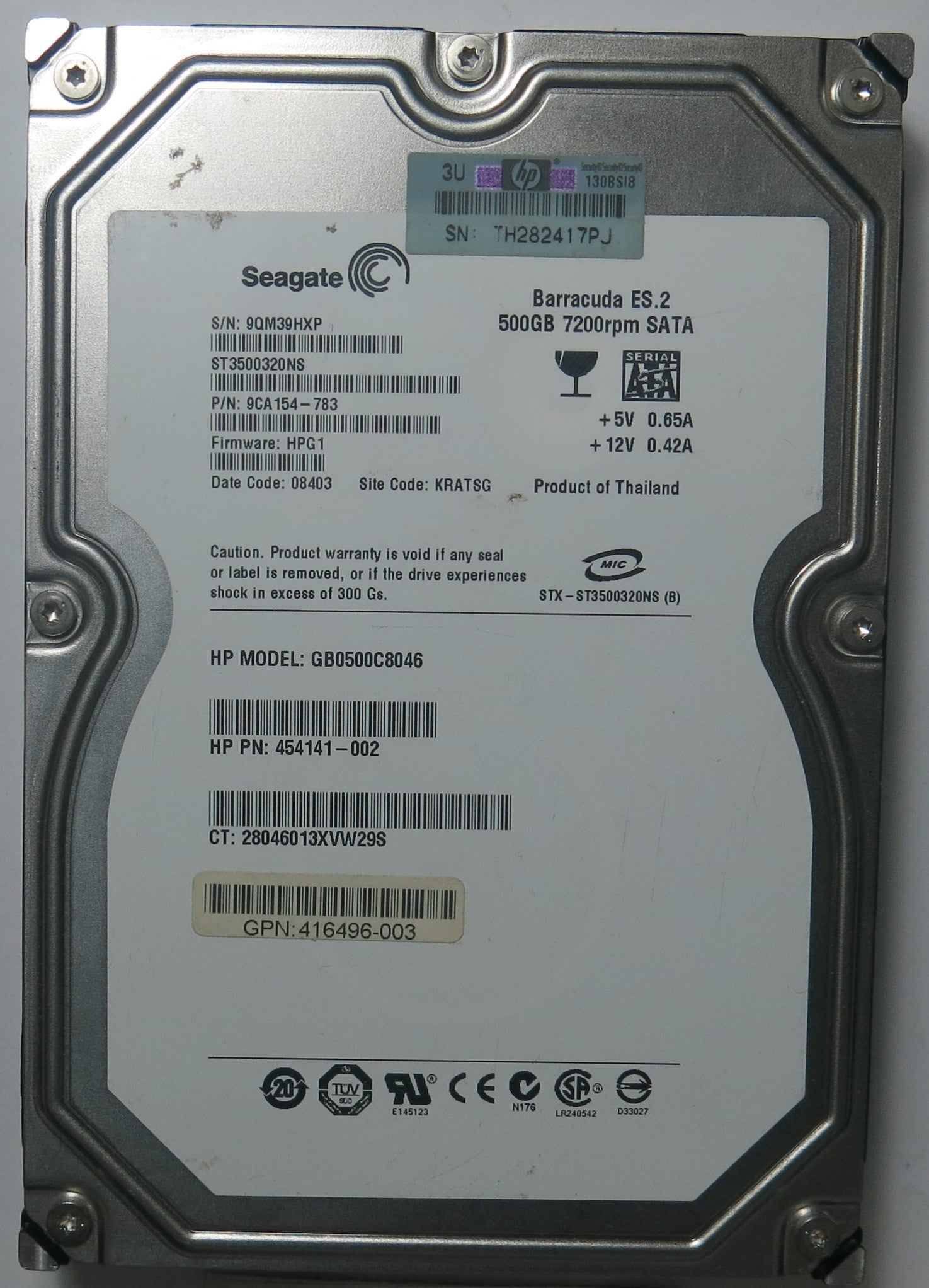 ST3500320NS PN 9CA154-783 FW HPG1