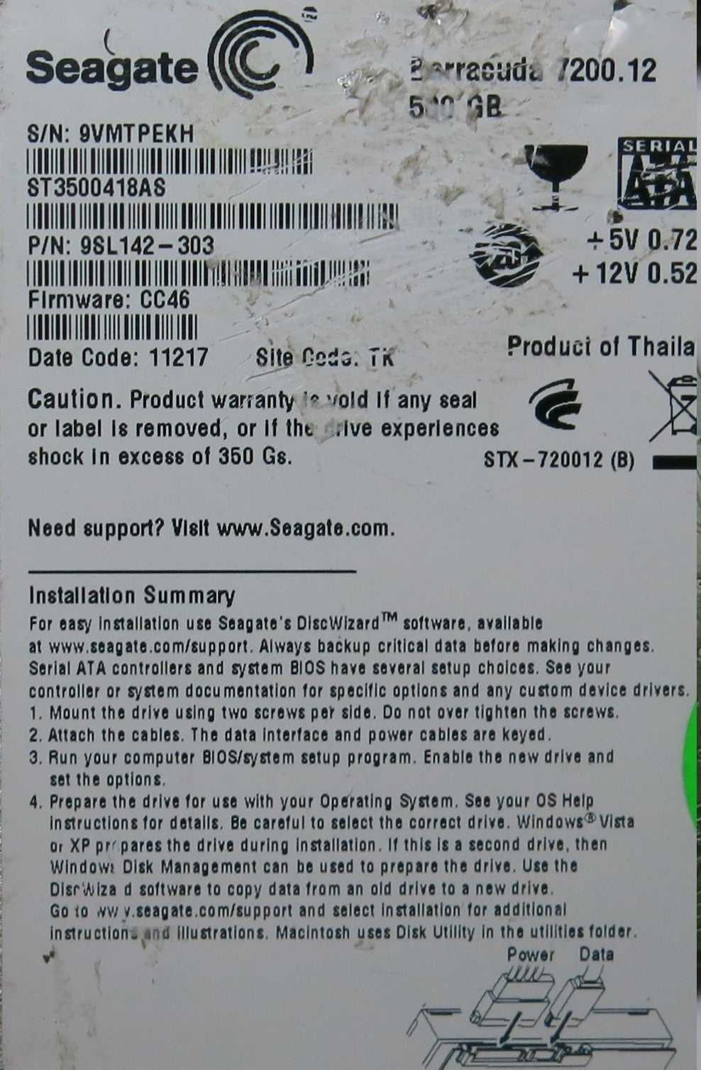 ST3500418AS 100535704 PCB