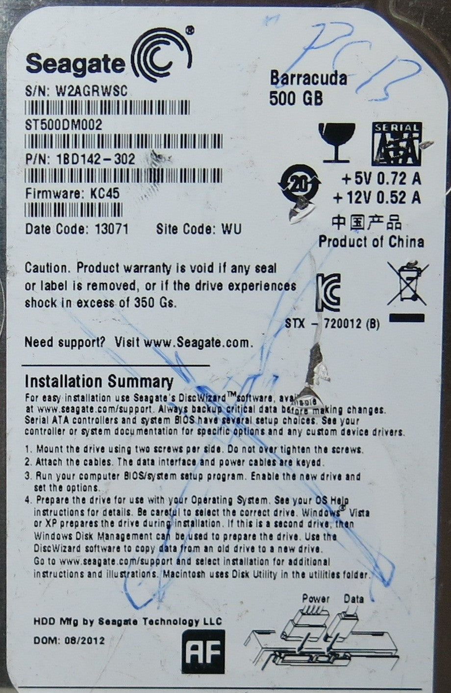 ST500DM002 100535704 REV C PCB