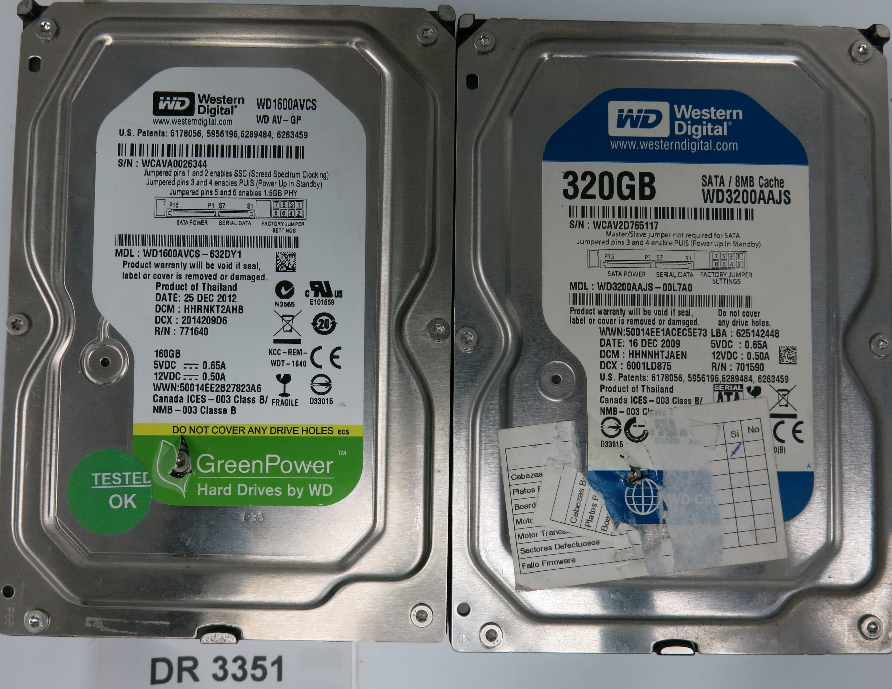 WD1600AVCS-632DY1, DCM: HHRNKT2AHB, 160GB 3.5, PCB 2060-771640-003 REV A