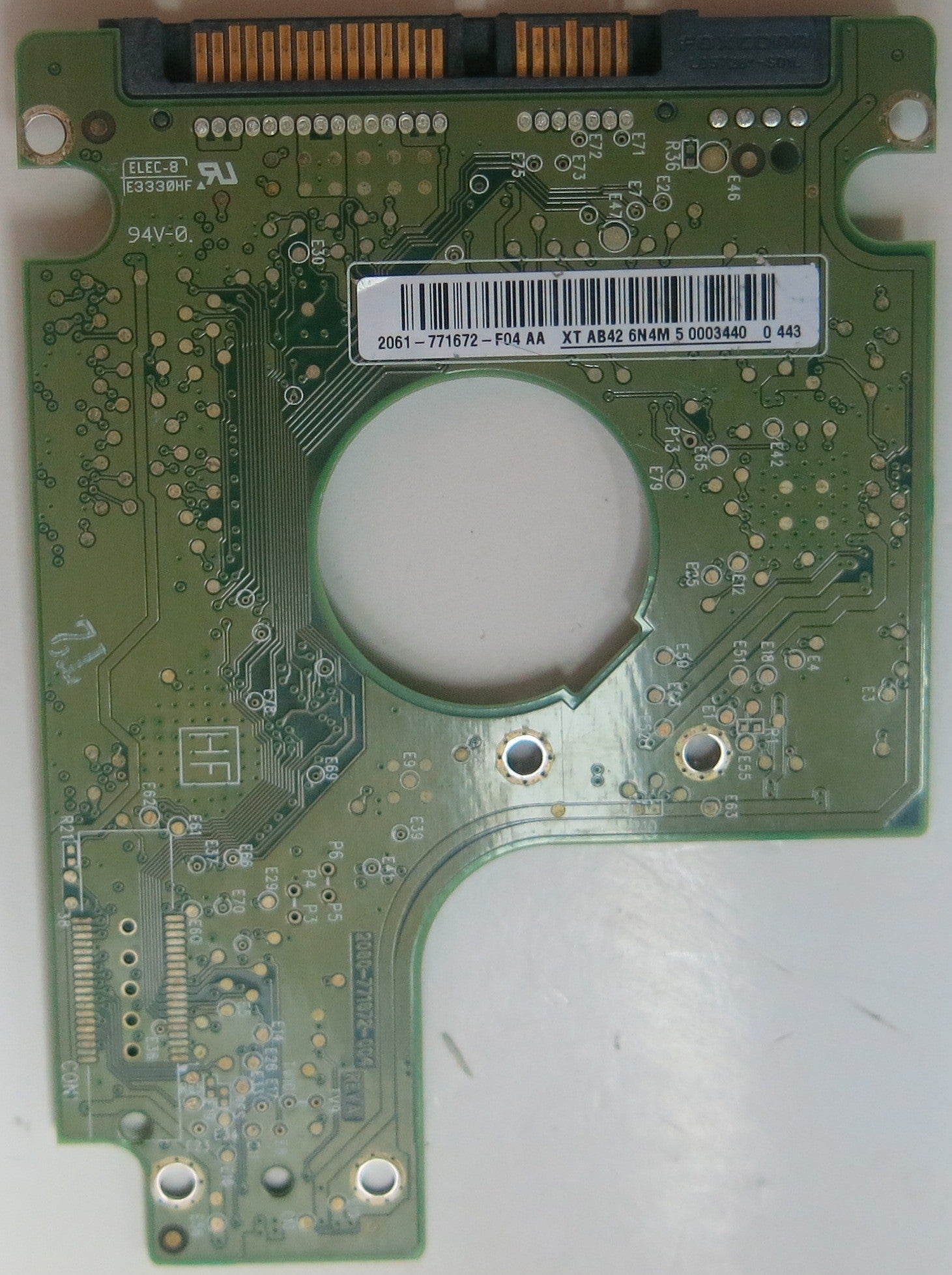 WD1600BEVT-75A23T0, DCM HHMTJHBB, 2060-771672-004 REV A PCB