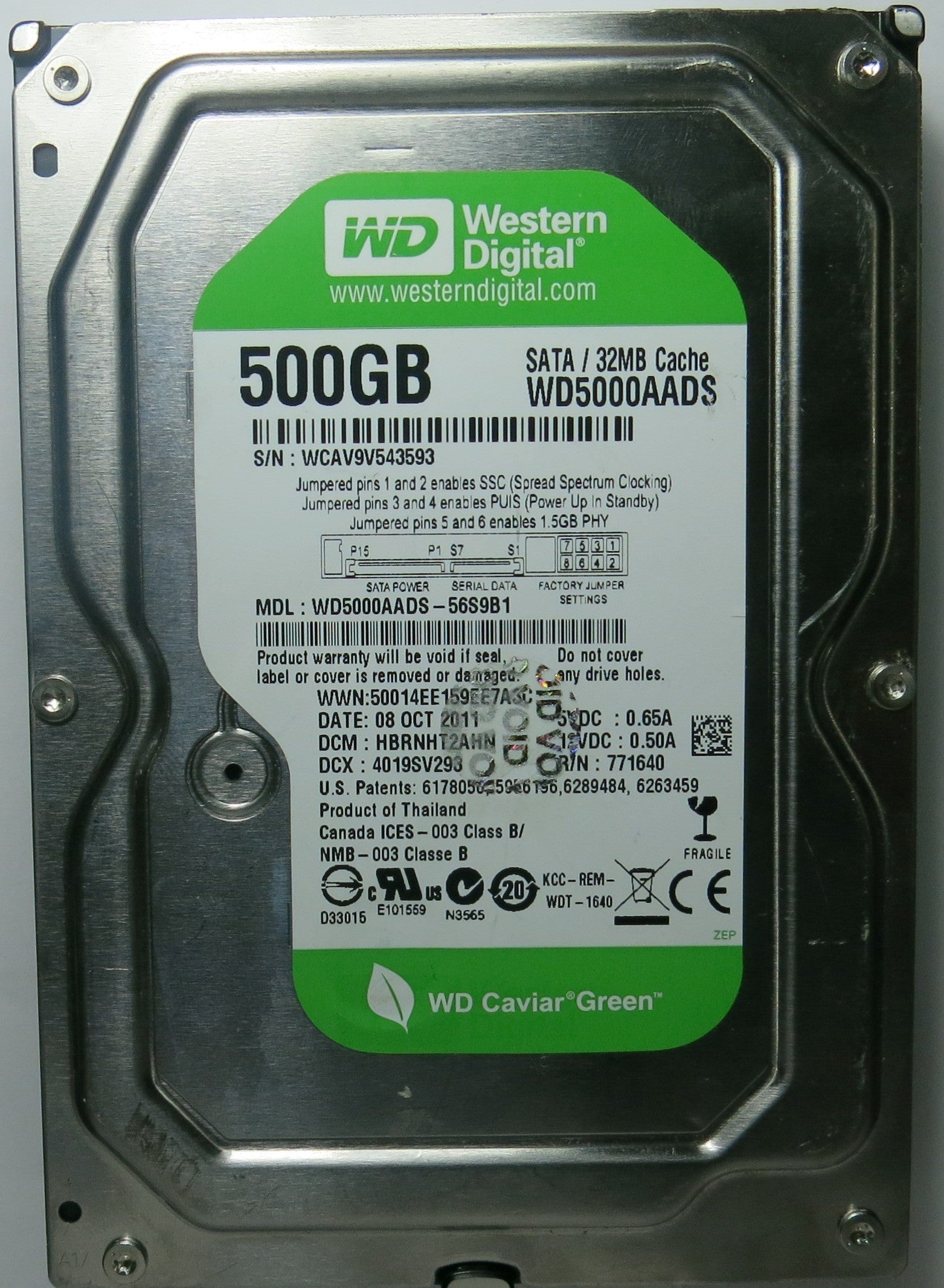 WD5000AADS-56S9B1 DCM HBRNHT2AHN