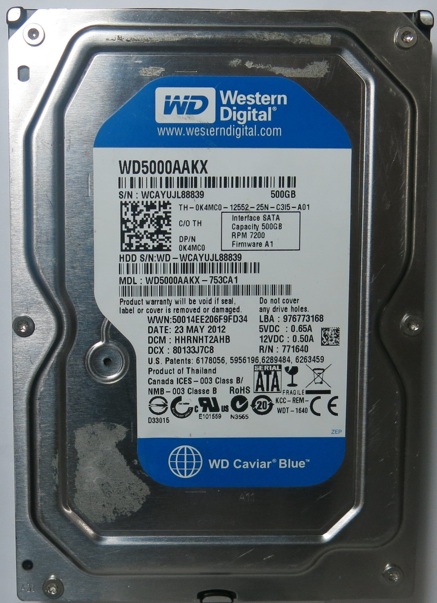 WD5000AAKX-753CA1 DCM HHRNHT2AHB