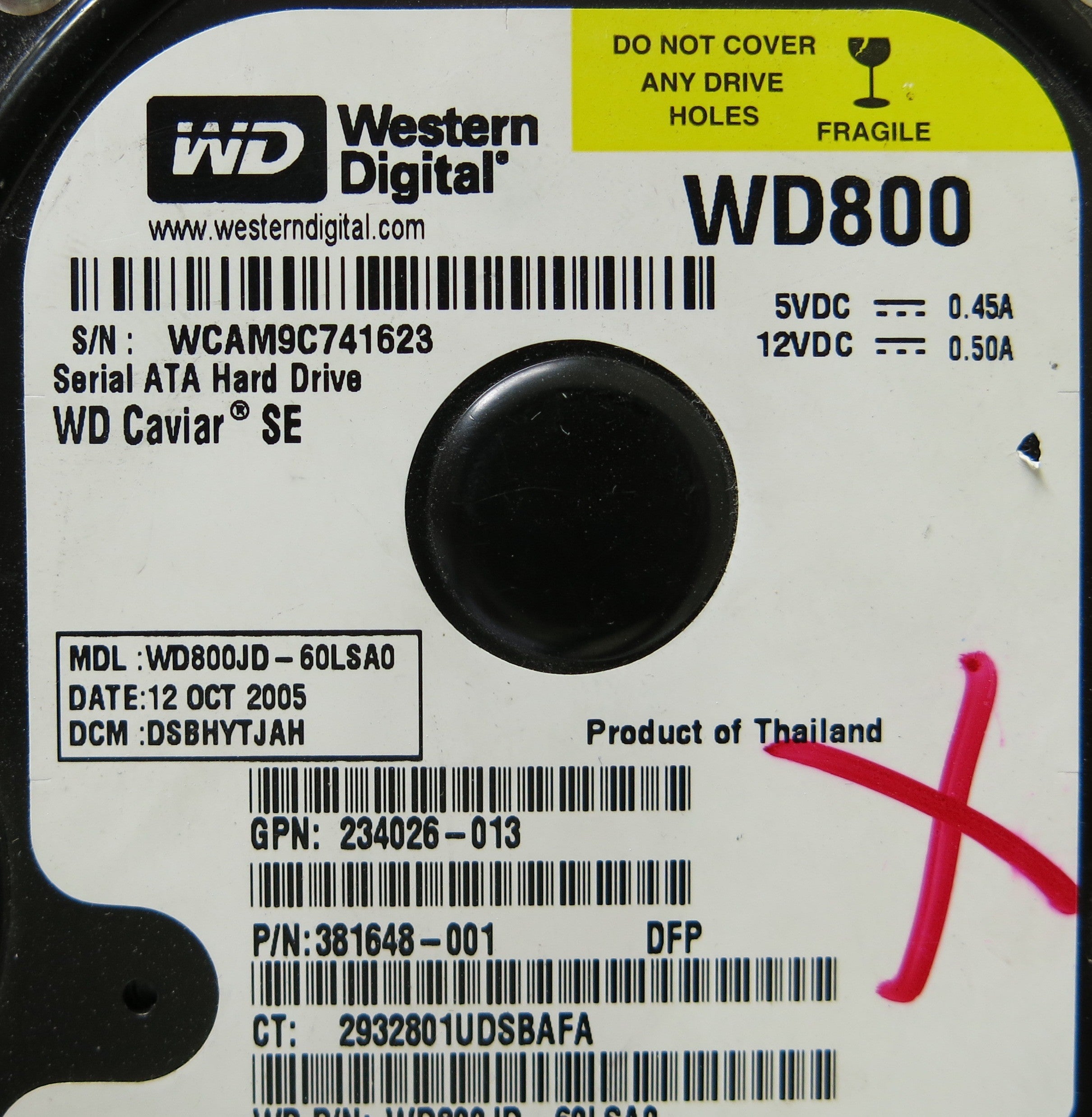 WD800JD-60LSA0 2060-701335-003 REV B PCB