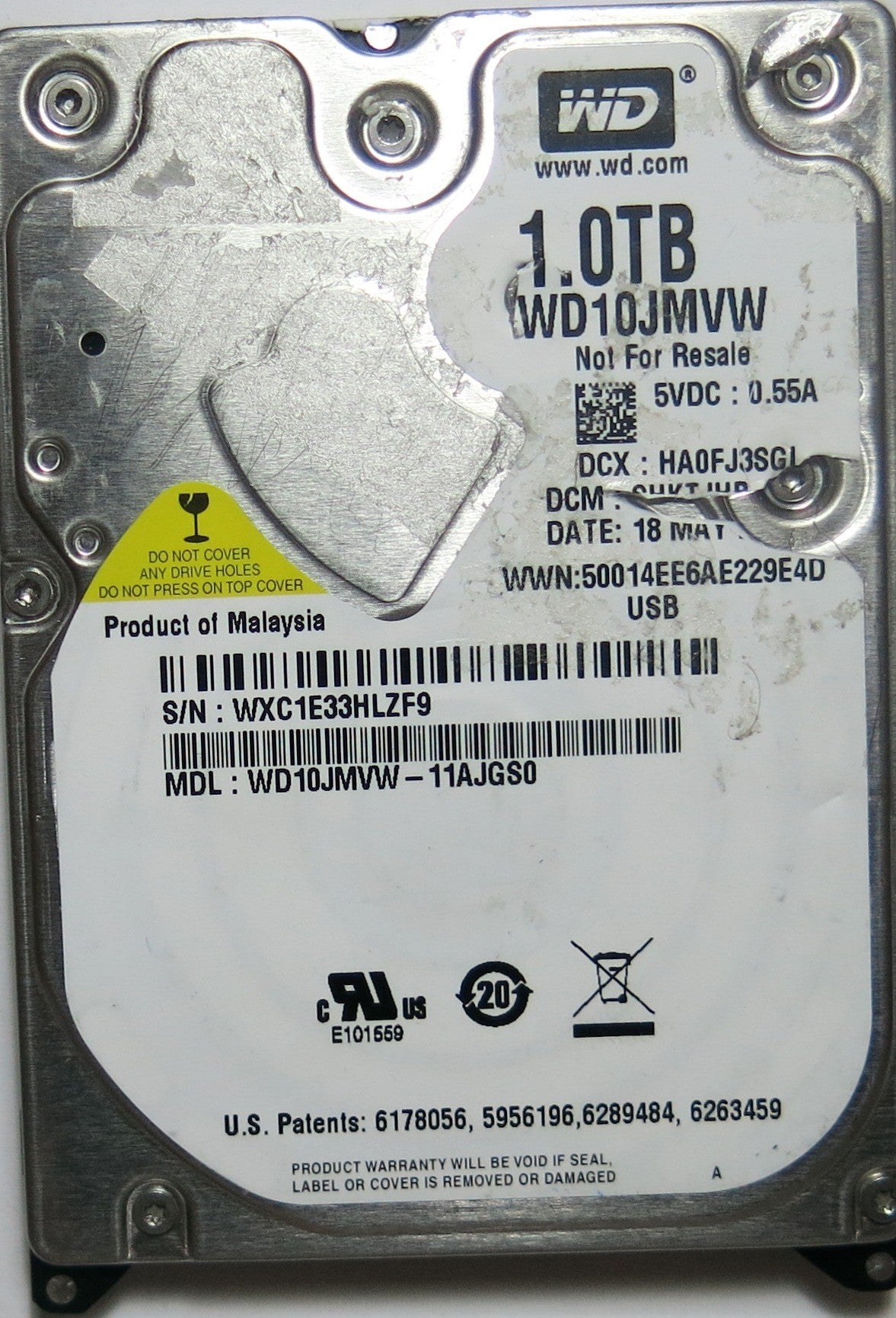WESTERN DIGITAL WD10JMVW'11AJGS0,  PCB