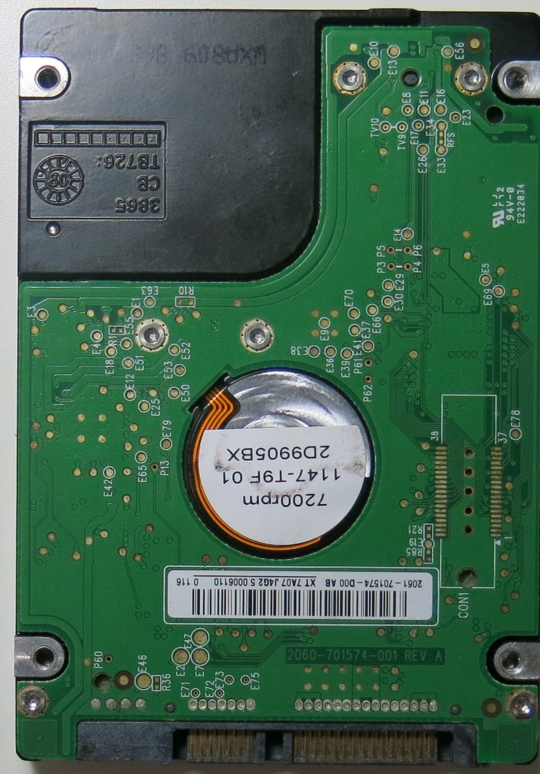 WD3200BEKT-60F3T1, PCB: 2060-701574-001 REV A, SERIAL: WXG0A89V2495, DCM HHNTJHNB, FW HHNTJHNB, 320.GB,