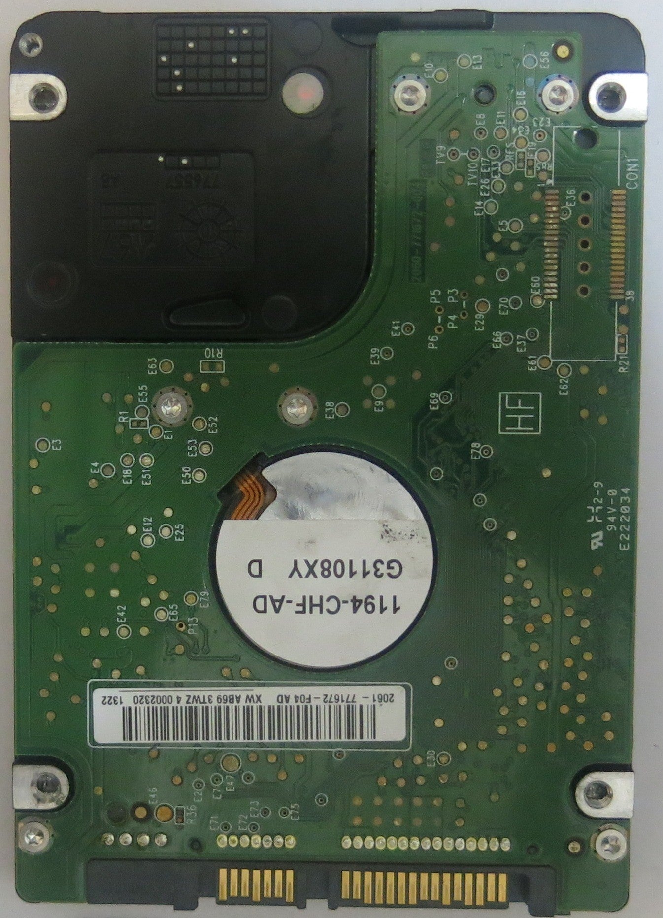 WD3200BEVT-00A0RT0, DCM: DACVJAN, SERIAL NUMBER: WXR1EB0YAD22, PCB: 2060-771672-004 REV A